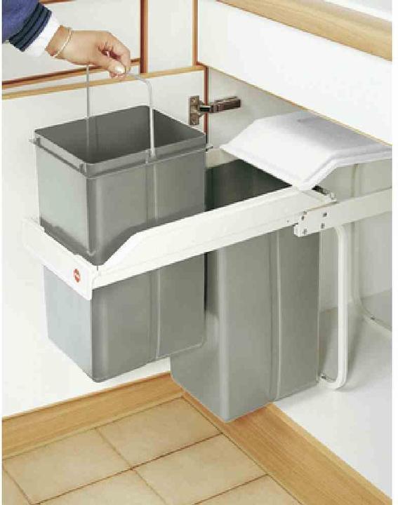 Actual product image Hailo Multi-Box duo L, built-in waste bin, 2x14 litres (30 l)