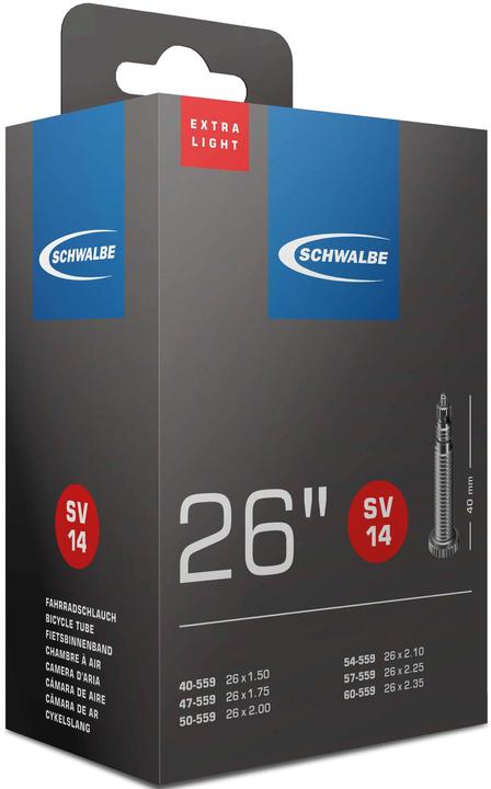 Immagine prodotto Schwalbe Sv14 Extra Light (Presta (SV), 26", 40 mm)