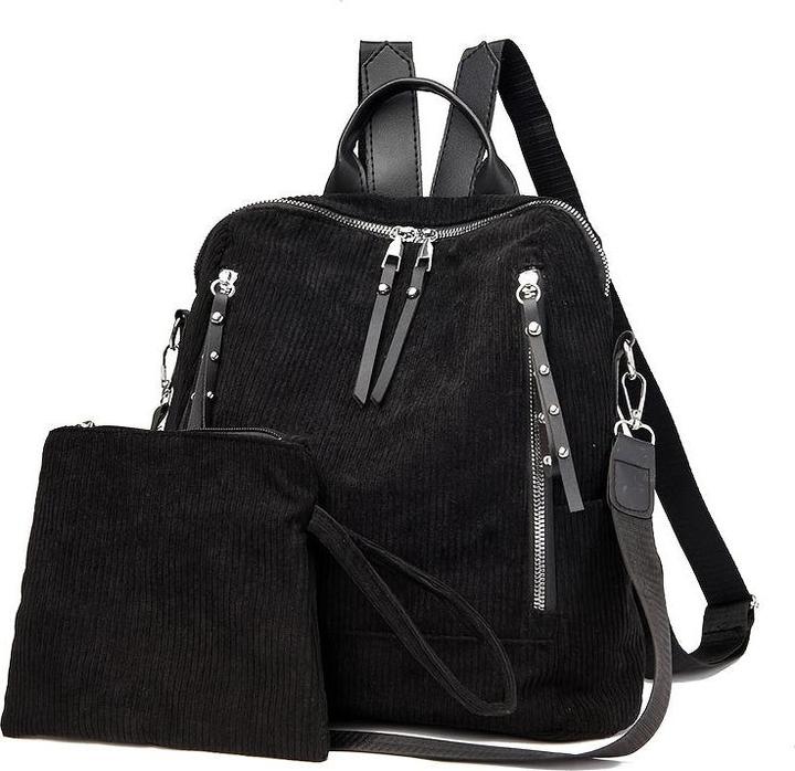 Image du produit Only-Bags.Store Sac à dos en velours côtelé chic - spacieux & polyvalent avec sangles réglables, fermeture à