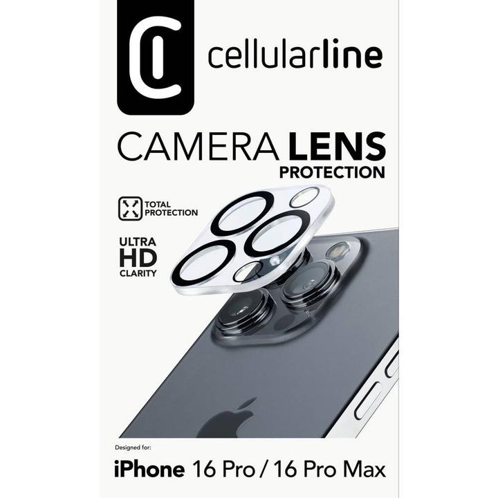 Actual product image Cellularline Camera Lens - iPhone 16 Pro Max Protection for the camera Transparent (1 Piece, Apple iPhone 16 Pro Max)