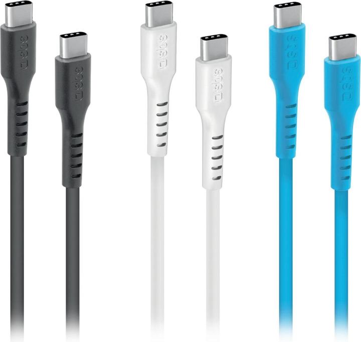 Actual product image SBS USB-C to USB-C data and charging cable kit with 3 colours (1.20 m, USB 2.0)