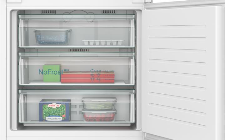 Actual product image Siemens iQ100, Built-in fridge-freezer combination with bottom freezer compartment, 193.5 x 69.1 cm, drag (383 l)