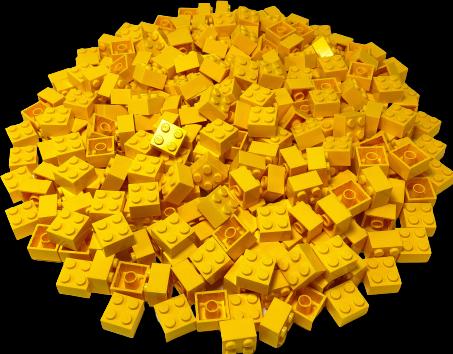 Actual product image LEGO 2x2 bricks high yellow - Classic, Basic, City - Yellow bricks 3003 NEW! Lot 100x (3003, LEGO Classic)