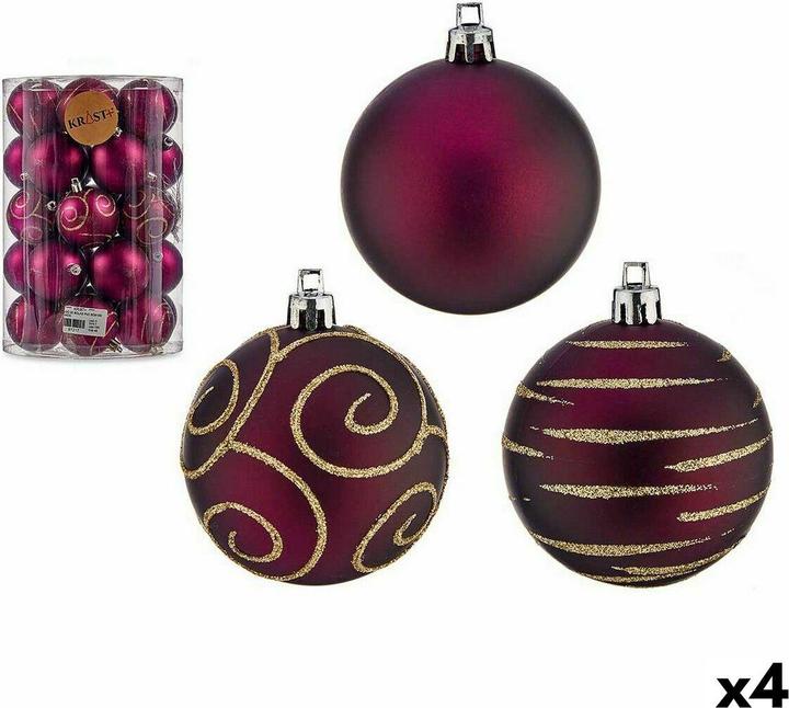 Immagine prodotto Krist+ Weihnachtskugeln-Set Lila PVC Ø 6 cm (4 Stück) (4 -parte)