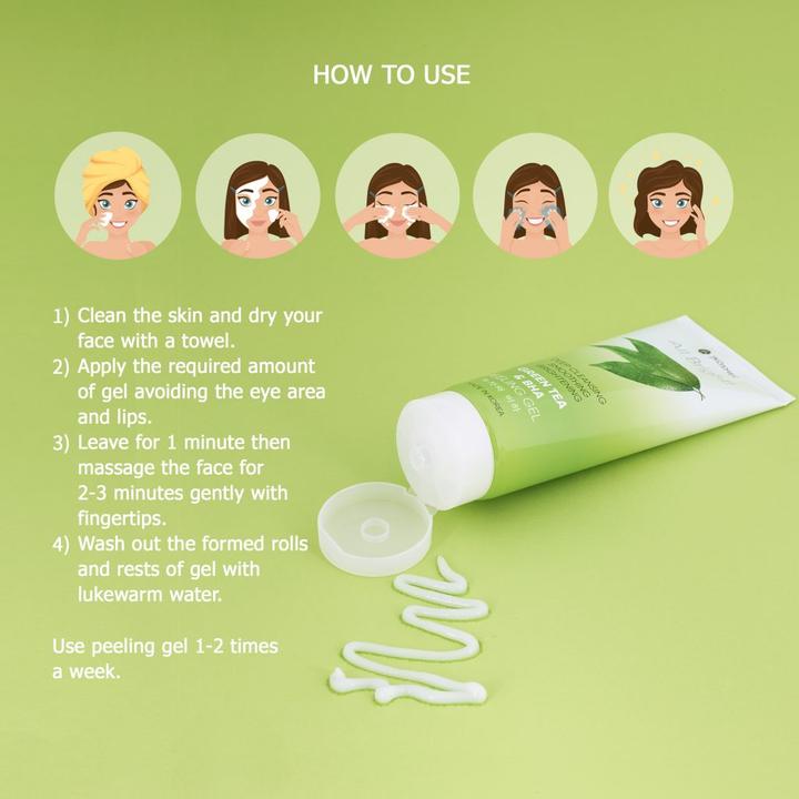 Actual product image JKosmec All Bright Green Tea and BHA Basic Peeling Gel (Exfoliation, 180 ml)