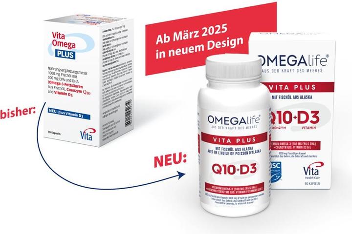 Produktbild Omega-Life OMEGA Life Vita Plus Kaps Ds 90 (90 Stück, Kapseln, 202 g)