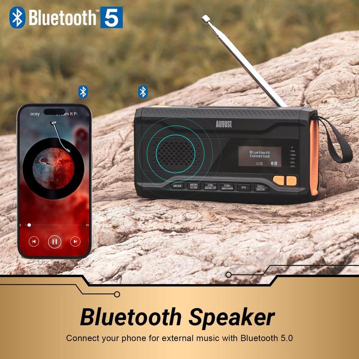 Image du produit August Kurbelradio MB290B (DAB+ DAB, FM, Bluetooth)