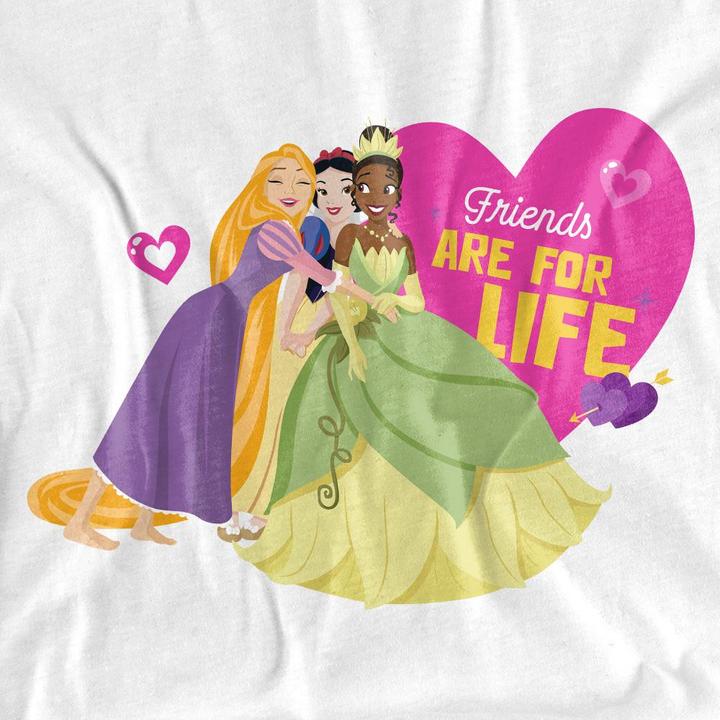 Actual product image Disney Princess Unisex Adult Friends Are For Life Valentine's Day T-Shirt (XL)