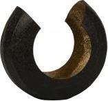 Produktbild IKO Metall-Teelichthalter schwarz und innen gold h=18c