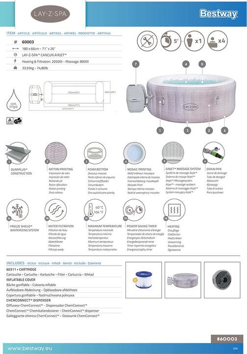 Actual product image Bestway Lay-Z-Spa Cancun AirJet (4 pers.)