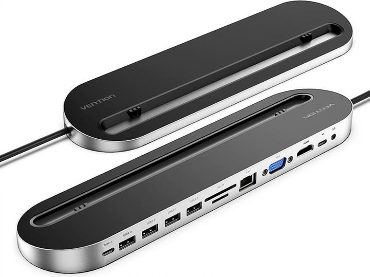 Immagine prodotto Vention docking station 12 in 1: da USB-C a HDMI/USB2.0 x 2/USB3.0 x 2/VGA/USB-C/RJ45/SD/TF/audio 3.5mm/PD (USB-C, 12 Porti)