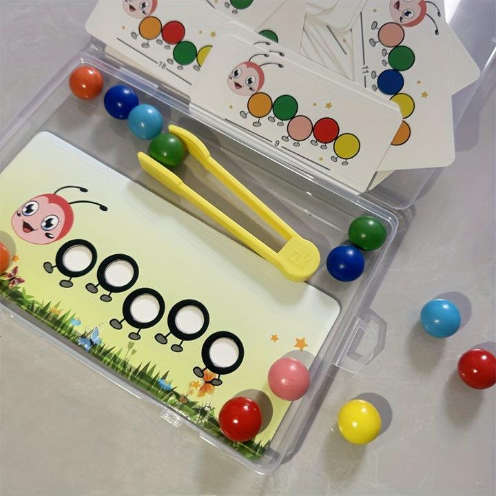 Immagine prodotto Activity Board Holzpuzzle mit Perlen " Farbzuordnung und Entwicklung der Feinmotorik, Lernspielzeug für Kinder