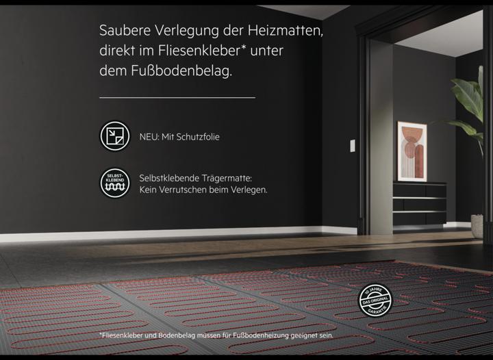 Produktbild AEG Haustechnik Basis Thermo Boden TBS TB 160/8, elektrische Fussbodenheizung, Heizmatte 8 m², 160 W/m²