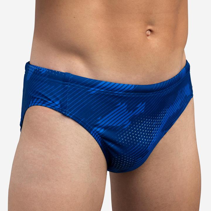 Watko Badehose Slip Wasserball Herren - 500 Camo blau