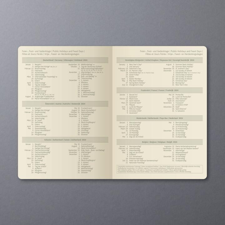 Nutritional values and ingredients Sigel Monthly calendar 2024 C2485 black, 2S/1M, SC, 140x93x5mm (A6, Soft cover, German)