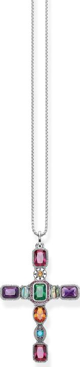 Produktbild Thomas Sabo Anhänger Kreuz farbige Steine (Silber 925, Perlmutt)