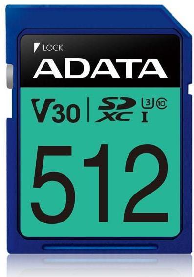 Adata Premier Pro SDXC UHS-I U3 Classe 10 (V30S) (512 Go, SDXC, U3, UHS-I)