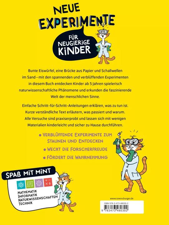 Produktbild Ravensburger Neue Experimente für Kinder - Spannende Versuche für Kinder ab 5 Jahren (Deutsch, Hermann Krekeler, 2022)
