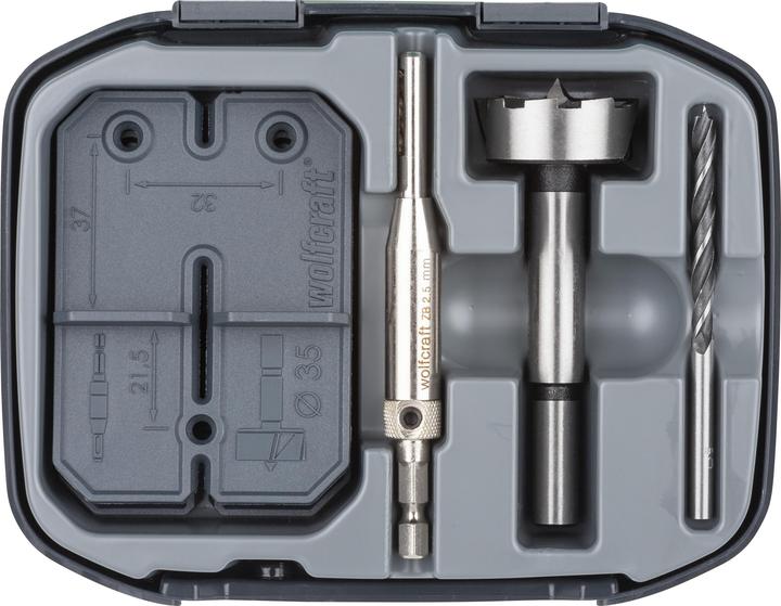 Image du produit wolfcraft wolfcraft 1 Scharnierloch-Set 35 mm (35 mm, 2,5 mm, 5 mm)