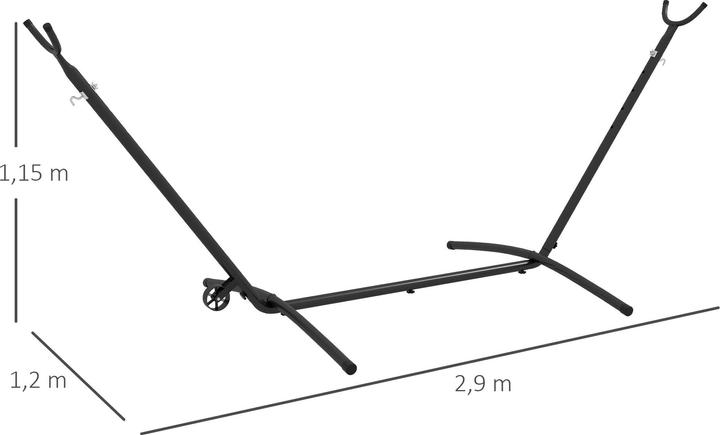 Actual product image Outsunny Hammock frame with one castor and adjustable height (220 kg)