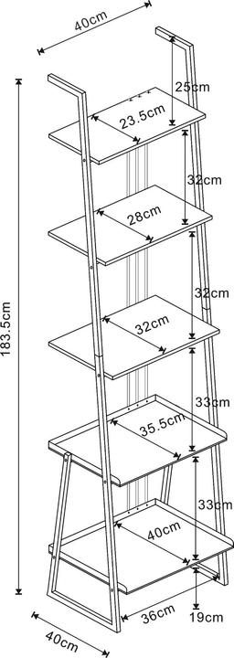Nutritional values and ingredients En.Casa Furniture set Storfjord 2-pcs. 1x ladder shelf, 1x TV cabinet