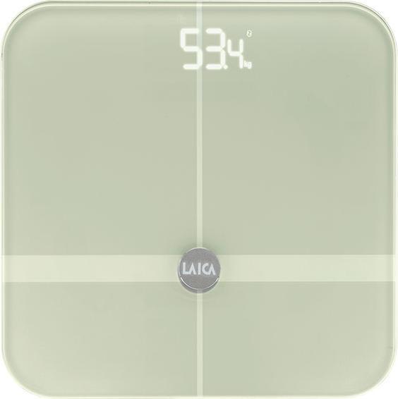 Laica PS7020 Quadratische transparente elektronische Waage (180 kg)