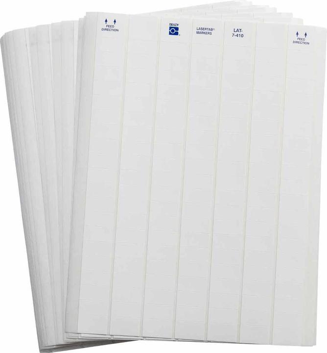 Produktbild Brady LAT-7-410-10, Polyolefin, Weiss, 25.40 x 12.70 mm, selbstzerstörend, US-Letter, 7-bahnig (10.