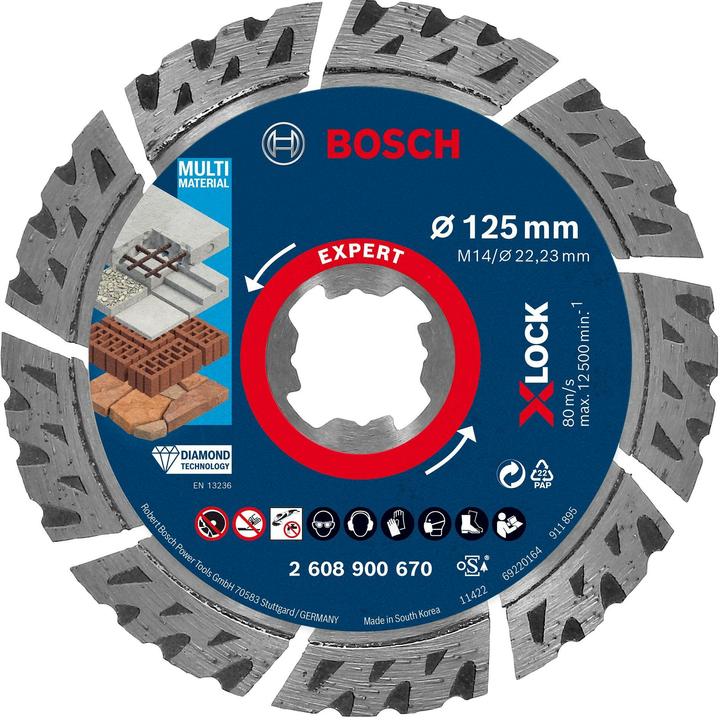 Bosch Professional Zubehör Trennscheibe diamantbeschichtet X-LOCK