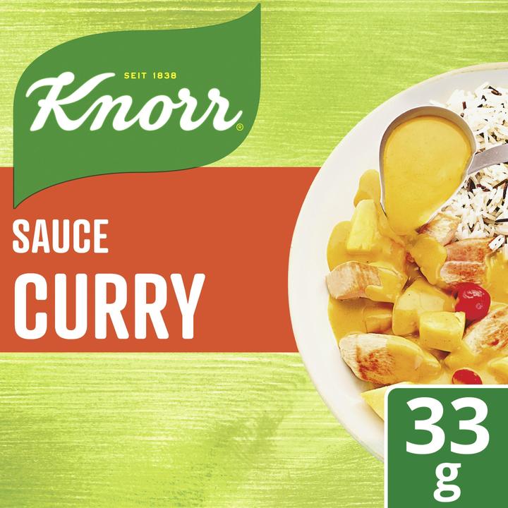 Actual product image Knorr Curry sauce sachet, ideal with rice dishes, mild-creamy curry note, Indian Asian classic (33 g)
