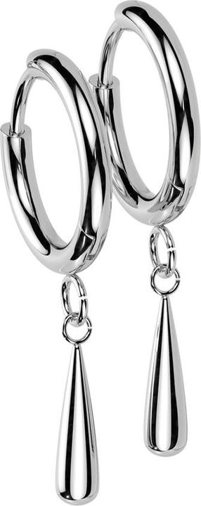 Actual product image Star Piercing Ohrring silber Anhänger Tropfen (Titanium G23, without brass)
