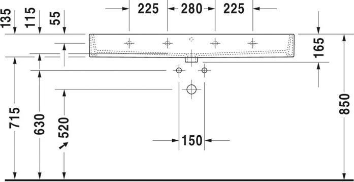 Image du produit Duravit Lavabo VERO AIR m ÜL HLB 1200x470mm sans trou pour robinet blanc WG (470 mm, 1200 mm)