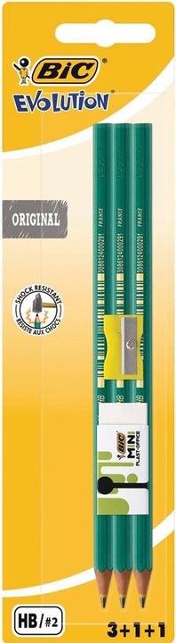 Bic Evolution Set Gomme Fluo (HB, 3 x)