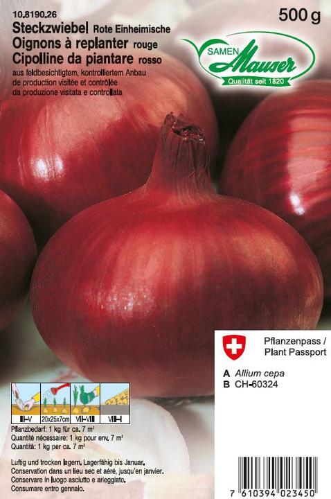 Produktbild Samen Mauser Steckzwiebeln Rote Einheimische (Gemüsesamen)
