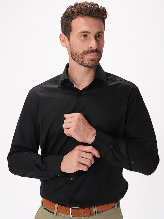 Actual product image Eterna Men's shirt MODERN FIT long sleeve standard BLACK size 41 (41)