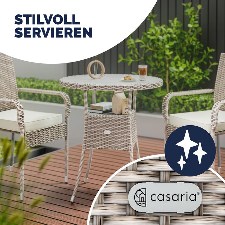 Image du produit Casaria Table de balcon en poly rotin (60 cm)
