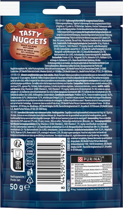 Produktbild Purina ONE Tastynuggets Rind/Lamm (Adult, 1 Stk., 50 g)