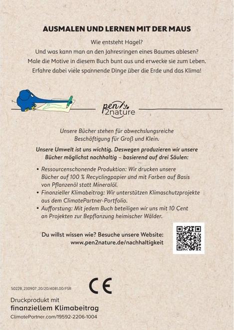 Actual product image Die Maus - Malblock mit Sachwissen Klima und Erde (German, pen2nature, Fiona Osbaldstone, 2024)