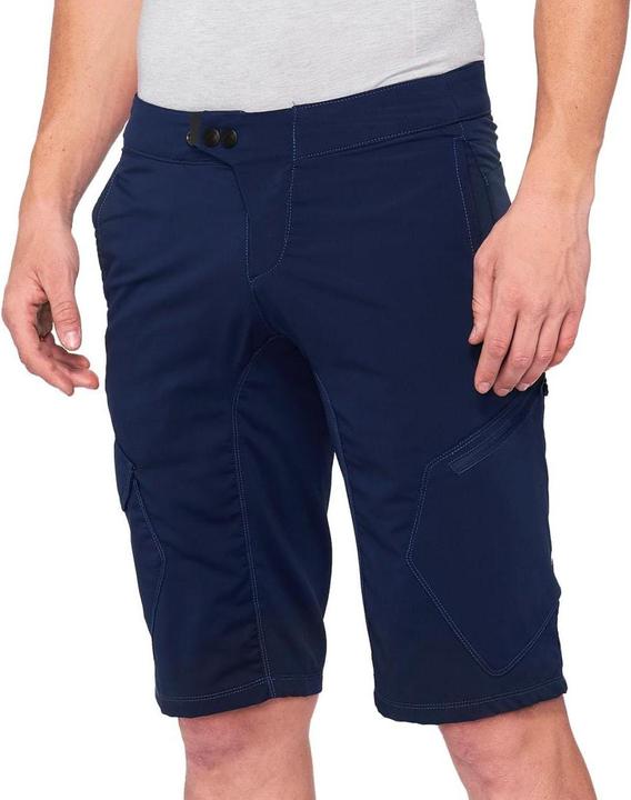 Actual product image 100% MTB WEAR Unisex Ridecamp, Navy Blue-32 Shorts, Navy Blue (Blue), 32 (46 E)