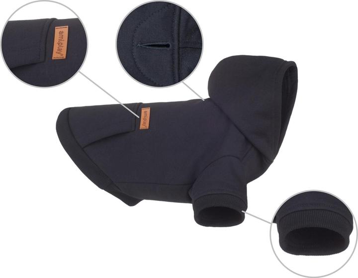 Produktbild amiplay Hoodie Dog Chihuahua Texas 25cm Black (25, Hundemantel)