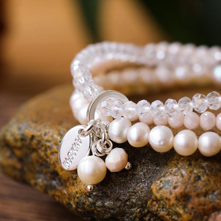Actual product image Andreani Armband aus echten Süsswasserperlen mit Glas (8 cm, Glass)