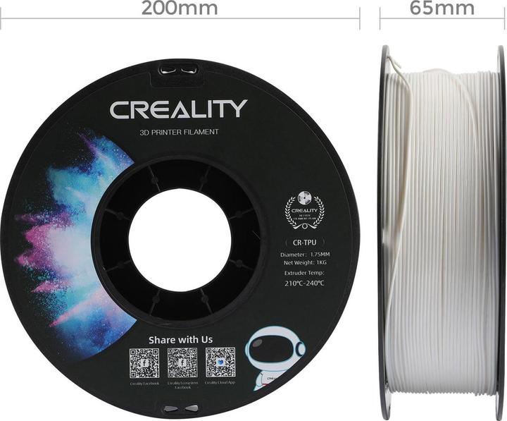 Produktbild Creality Filament TPU (TPU, 1.75 mm, 1000 g, Weiss)