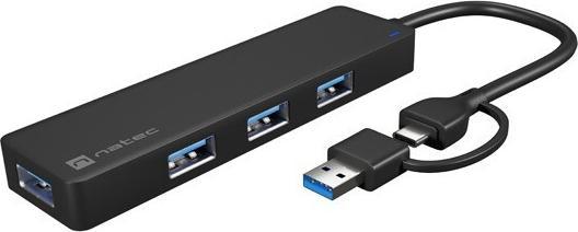 Actual product image Genesis USB 3.0 HUB, Mayfly, 4-Port, Black (USB-C, 4 Ports)