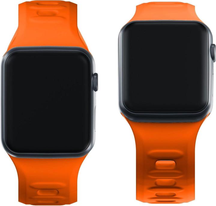 Actual product image 3MK Silicone Watch Strap pomarańczowy/ orange dla Apple Watch 42/44/45/49mm (Silicone, Stainless steel)