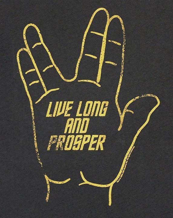 Actual product image Junk Food Mens Live Long And Prosper Star Trek T-Shirt (S)