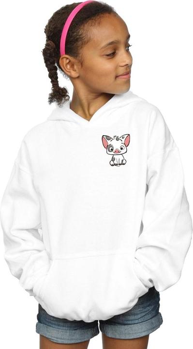Actual product image Disney Girls Moana Pua The Pig Breast Print Hoodie (128)