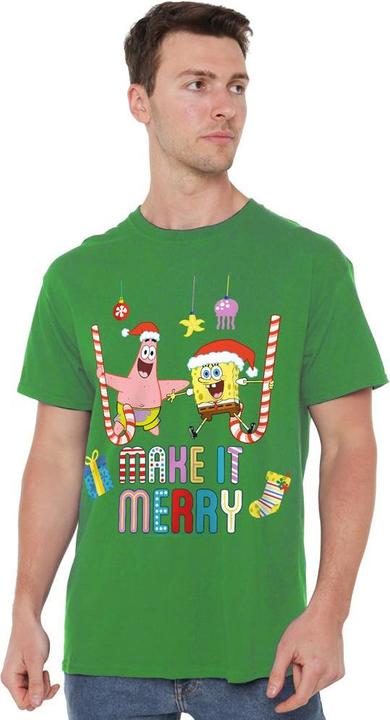 Immagine prodotto Spongebob Squarepants Make It Merry Maglietta Natale Patrick Star (Patrick Stella) Uomo (XXL)