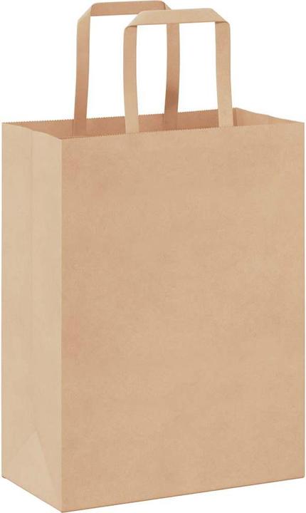 Produktbild VidaXL Kraftpapiertüten 50 Stk. mit Henkel Braun 21x11x28 cm Papiertüte (Geschenktüte, 50 x)