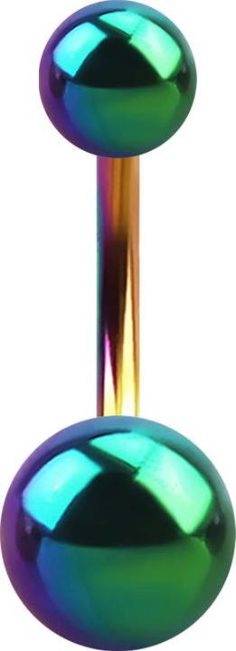Produktbild Star Piercing Banane farbig mit zwei Kugeln (Chirurgenstahl 316L)