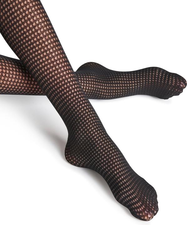 Actual product image Falke Houndstooth tights, colour 3009 black, size 38-40 (15 DEN, 38 - 40)