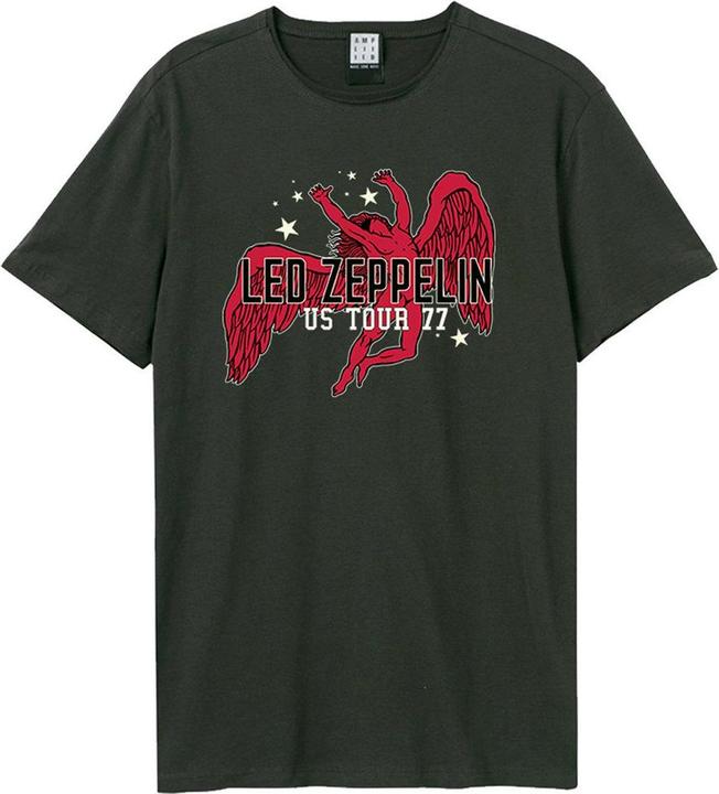 Actual product image Amplified Unisex Adult US Tour 77 Icarus Led Zeppelin T-Shirt (XL)